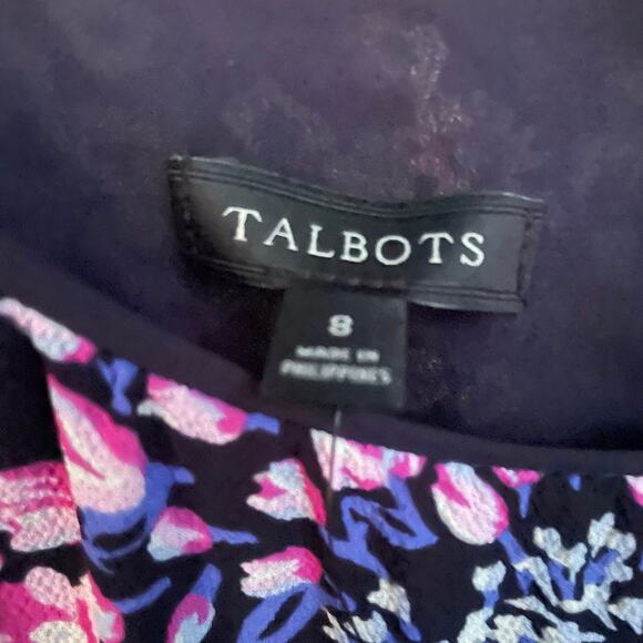 Talbots Floral Flowy Midi Dress Long Sleeve A-Line Casual Classic Size 8 NWT NEW - Picture 8 of 8